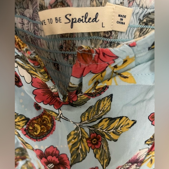 Floral Spaghetti Strap Mini Dress in Light Blue - Picture 3 of 5